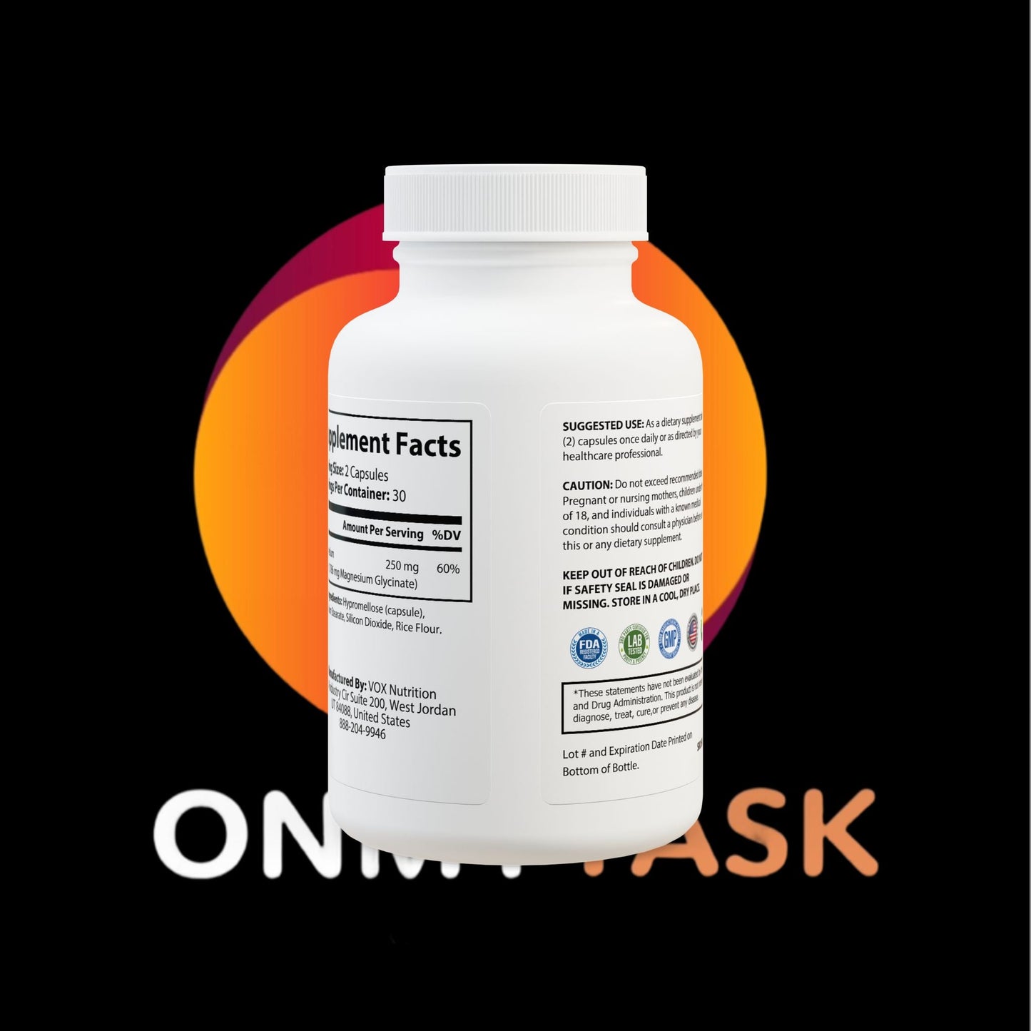 Astonishing Health Magnesium Glycinate Supplement (60 Capsules) Printify